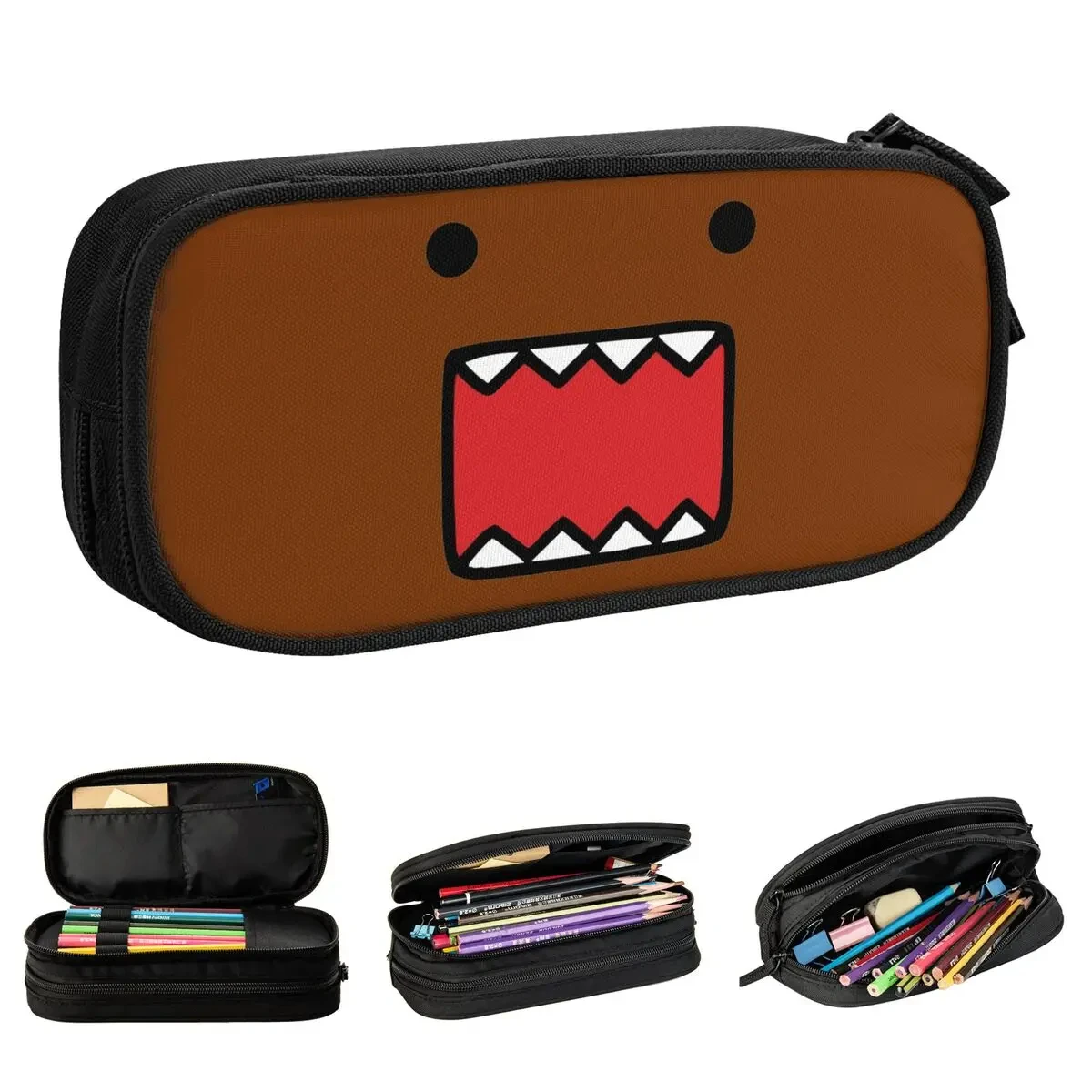 Classic Domo Domo Kun Funny Cartoon Pencil Cases Pencilcases Pen Box for Girls Boys Big Capacity Bags School Supplies Stationery