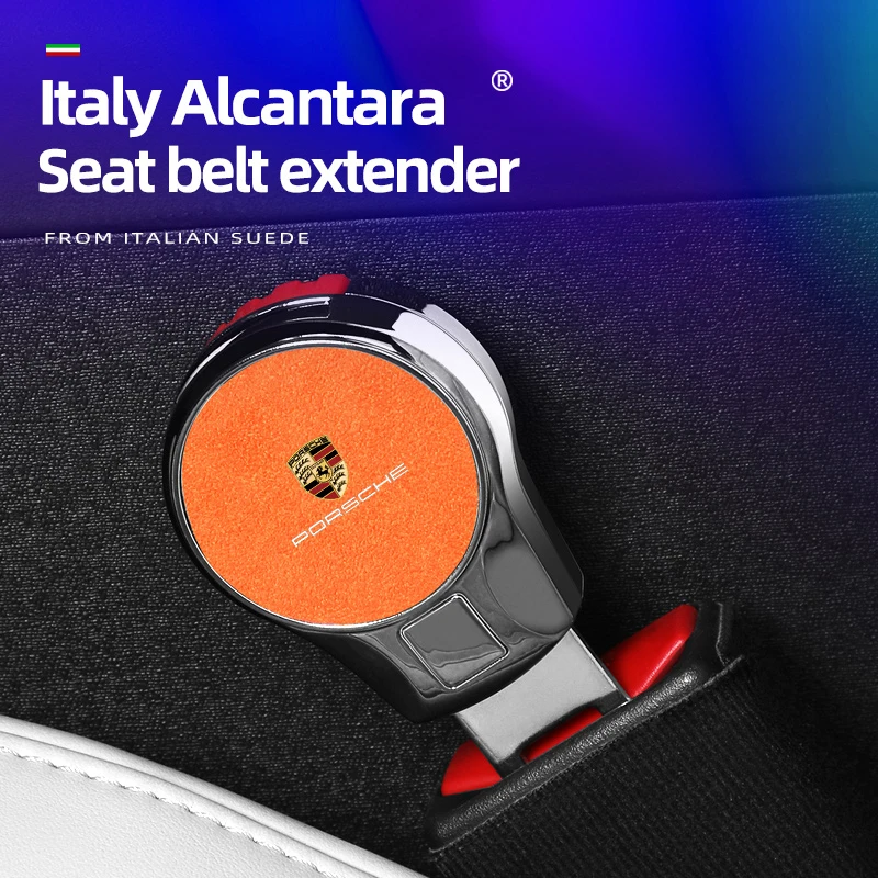 

Car Seat Belt Extender Seatbelt Lock Buckle Clip Plug Accessories For Porsche GTS Cayenne Cayman Panamera Macan 911 718 928 901