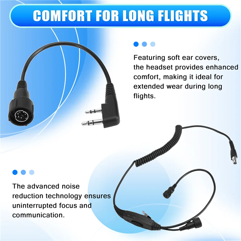 

Noise Cancelling Aviation Microphone Headset Walkie Talkie Earpiece Head-Mounted Noise Reduction Ear Covers