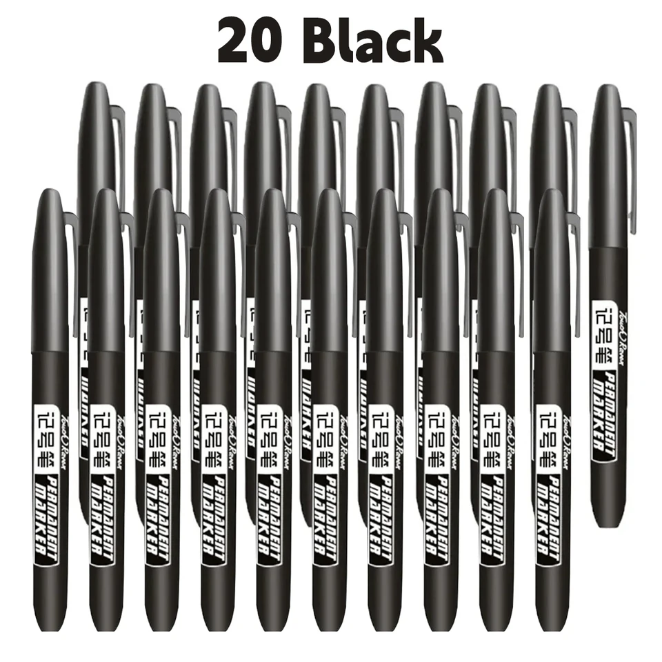 6 PCS Permanent Marker Pen Manga Drawing Markers Black Blue Red Waterproof Ink Sketch Pens Stationery Art School Supplies, image 26