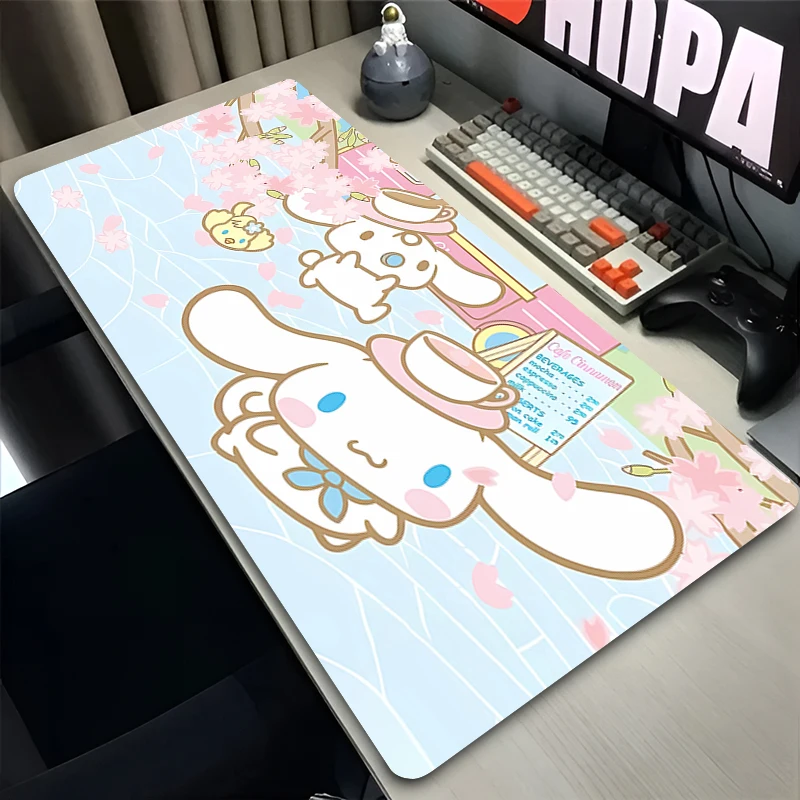 Mouse Pad Computer Gaming Accessories Kawaii Mousepad Rubber Cute Extended Desk Mat Laptop Gamer HD C-cinnamoroll Keyboard Pad