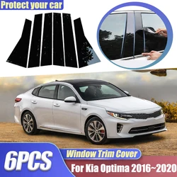 For Kia Optima K5 JF 2016 2017 2018 2019 2020 Car Window Trim Covers B C Pillar Posts Sticker Center Film Column Car Accessories