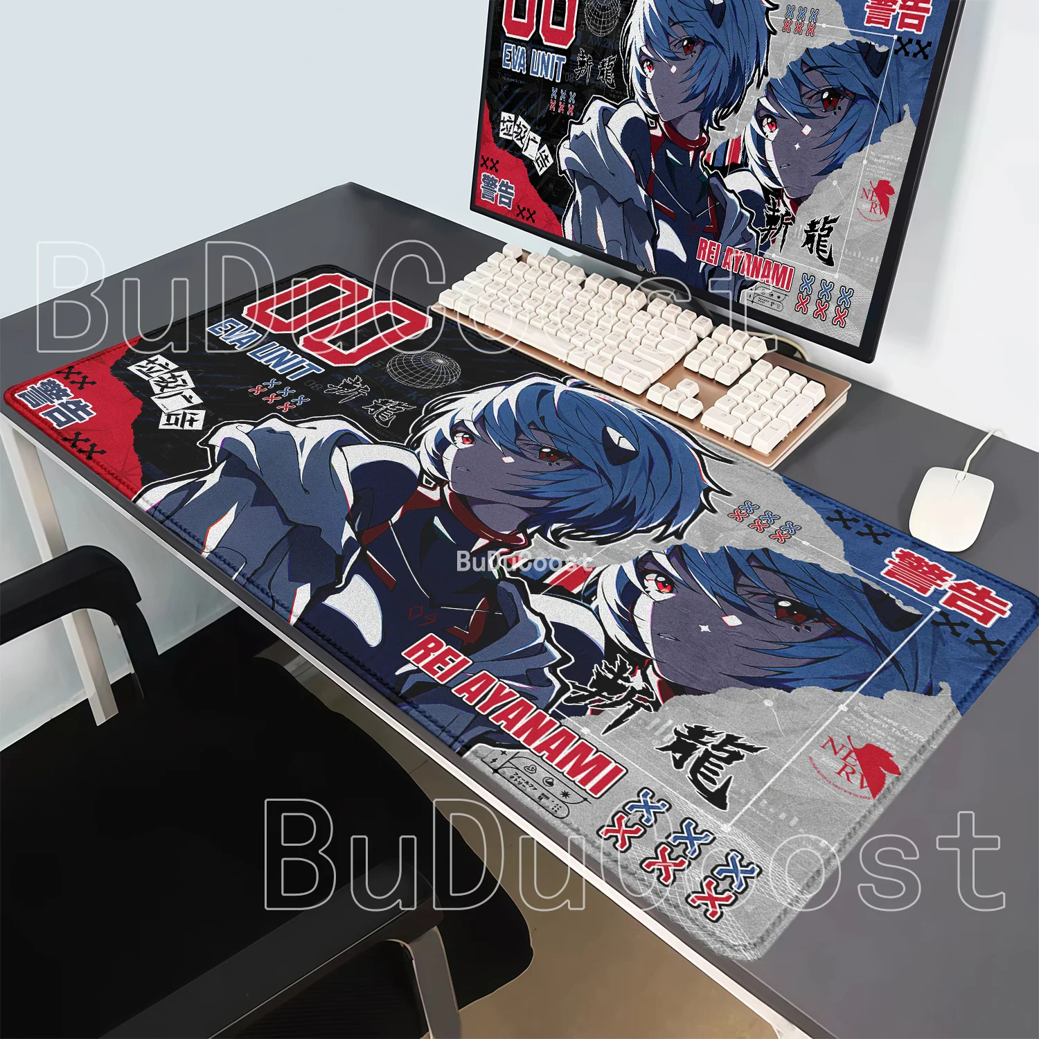 Alfombrilla de ratón grande de Anime Evangelione EVA 01, accesorios de oficina XXL, alfombrilla de ratón para juegos de ordenador, alfombrilla de escritorio con impresión HD para deportes electrónicos