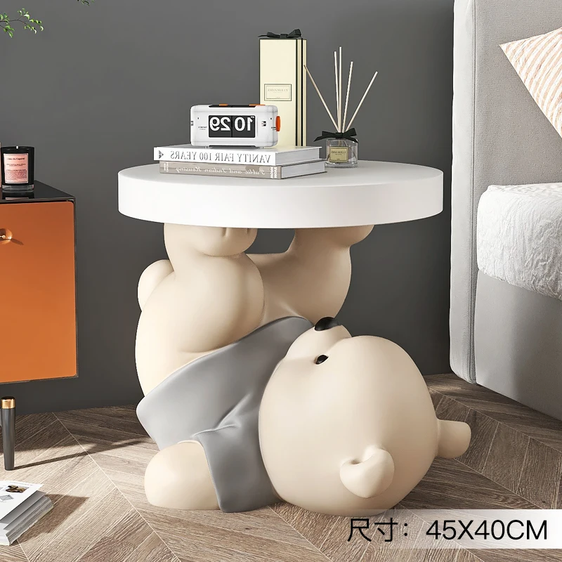 Home Decor Vitality Bear Statues Coffee Table Living Room Decorative Creative Cartoon Animals Side Table Bedside Cupboard