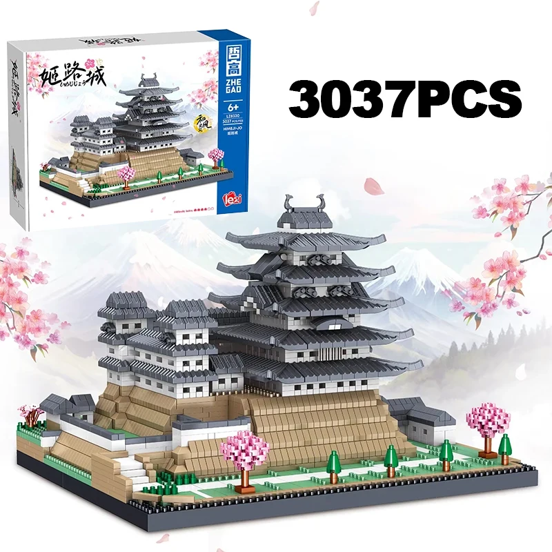 Creativo 2660 Uds Castillo Himeji modelo de bloques de construcción ciudad de fama mundial vista de calle arquitectura montaje ladrillos juguete para regalo para chico