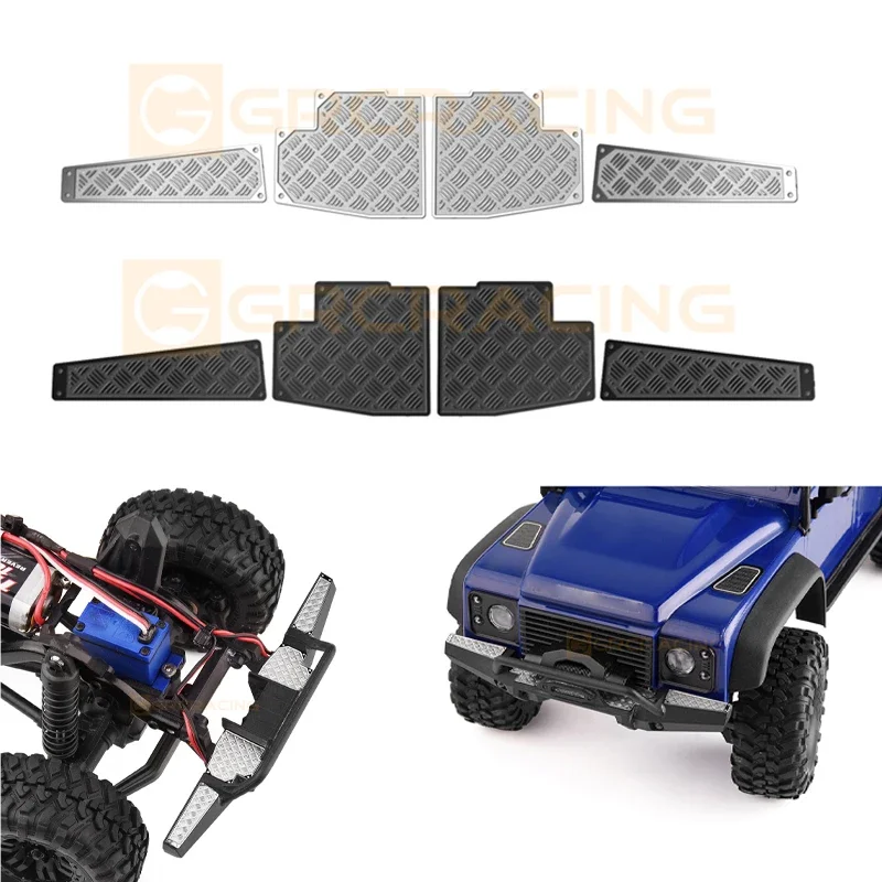 1 Set Simulatie Metalen Voorbumper Anti-Slip Decoratief Stuk Voor 1/18 Rc Crawler Auto Traxxas TRX4-M Verdediger Upgrade Onderdelen