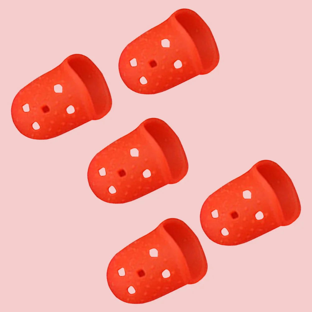 

Finger Cover 5PCS Silicone Anti Slip Protector for Sewing Crafting Heat Insulation Household Safety Tool Random Color