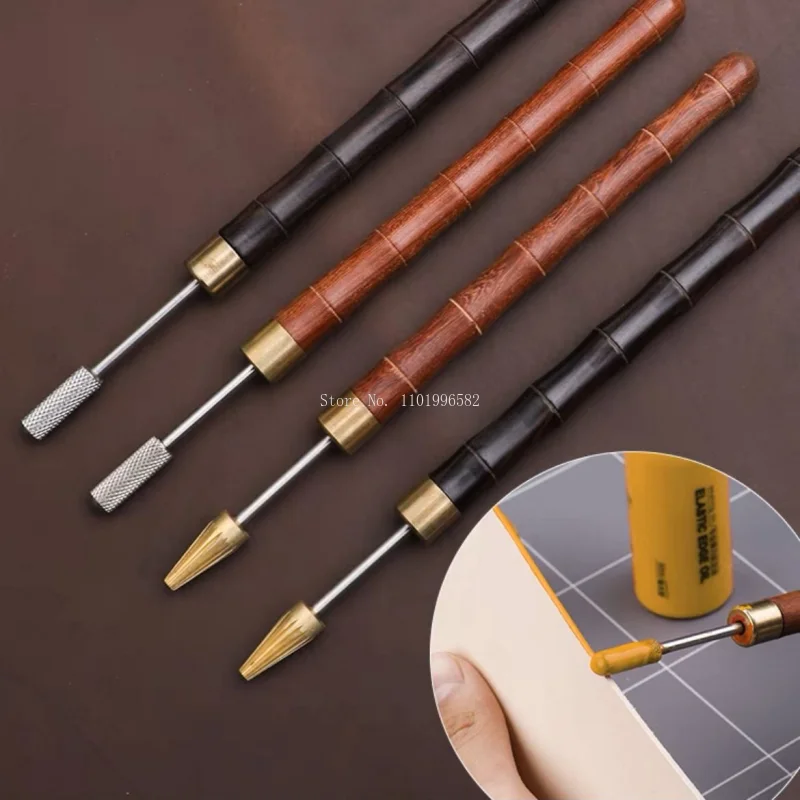 Leather Edge Oil Tool Sandalwood Handle Edge Oil Pen Diy Leather Bag Watchband Accessories Edge Sealing Oil Edge Making Tool