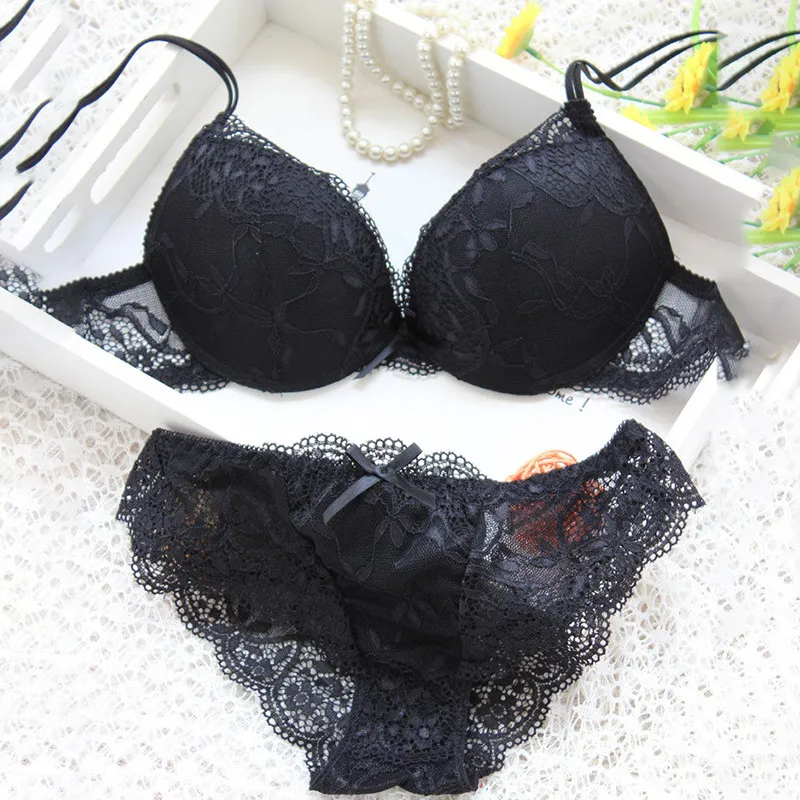 Set Lingerie seksi wanita, setelan Lingerie renda modis warna polos nyaman untuk perempuan