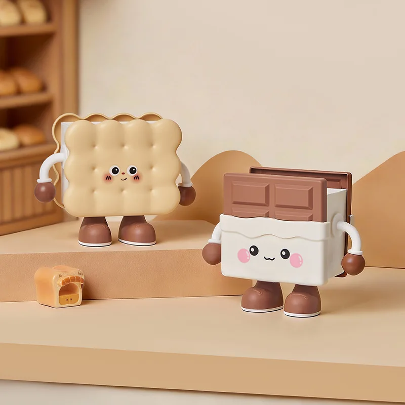 Cute Cartoon Biscuit Toast Storage Bucket Desktop Snack and Miscellaneous Storage Basket, Student Dormitory Dustproof Pen Holder