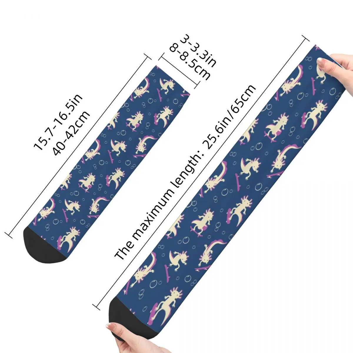 Axolotl Salamander Socks Men Women Polyester Fashion Kawaii Animal Socks High Quality Spring Summer Autumn Winter Socks Gift