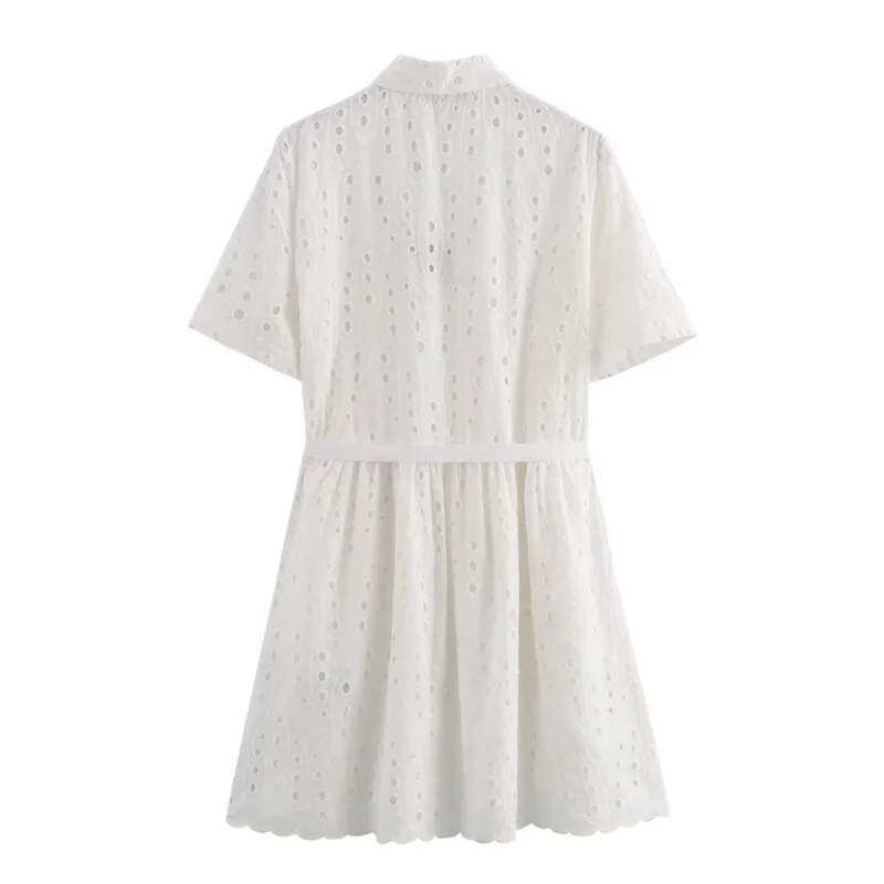 Ele Summer 2024 Or Sve da donna ricamato scavato bianco Dr Commute Sle irt Dr Summer Collection