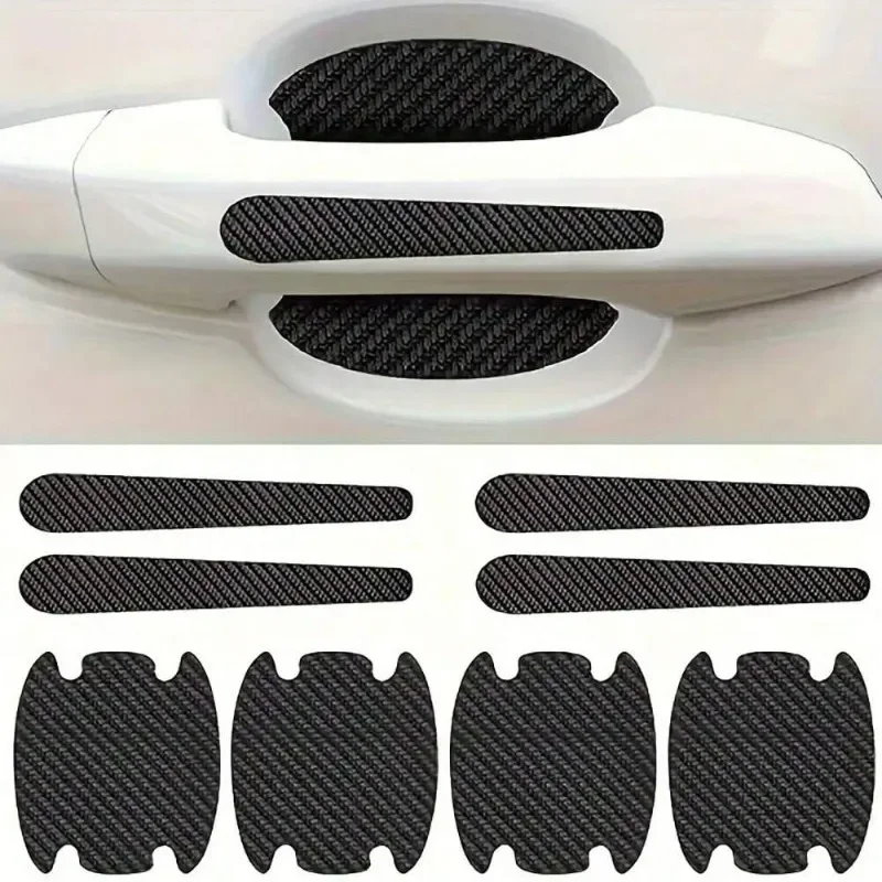 Carbon Fiber Car Sticker Auto Door Handle Bowl Scratch Protective Stickers Protector Car Handle Anti-collision Protection Strip