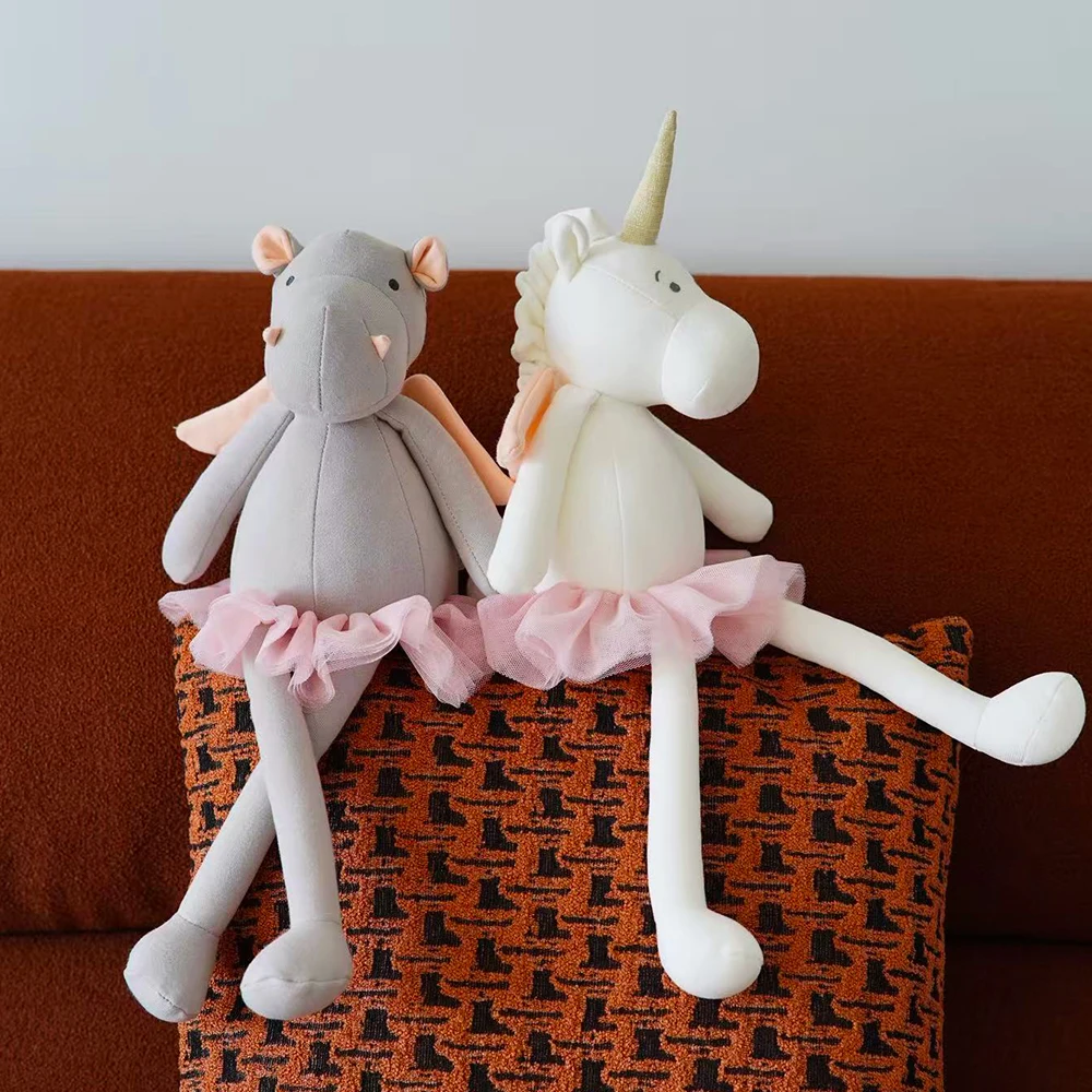 40 cm nijlpaarden knuffels met vleugel lange been schattig eenhoorn speelgoed voor kinderen kindercadeaus