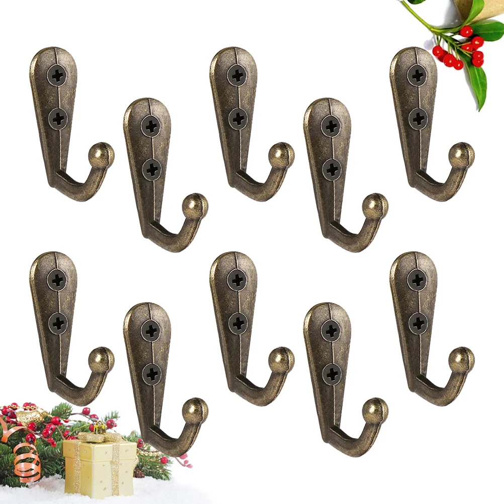 

12PCS Retro European Style Coat Hooks Zinc Alloy Heavy Duty Closet Hooks Wall Mounted Hangers for Towel Clothes