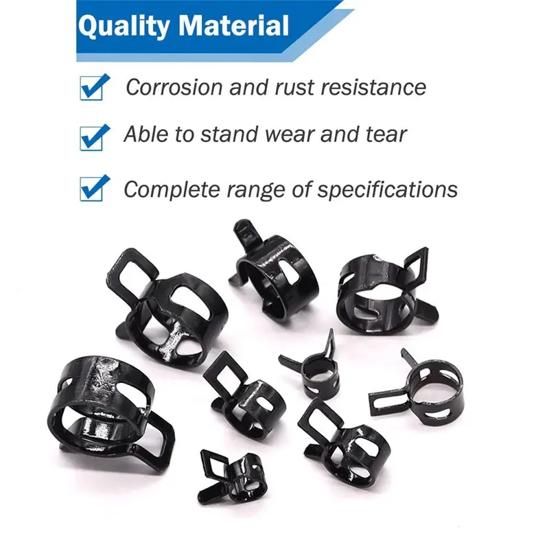 Versatile 91Pcs Spring Band Hose Clamps Assortment With Dedicated Pliers For Silicone And Air Hose Pipes-B51B