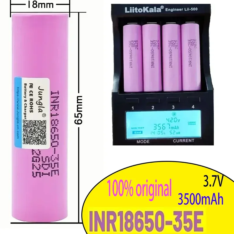 3500mAh18650brandnewlithiumbattery35E original power supply 3.7v 25A high power original INR18650 power tool screwdriver battery