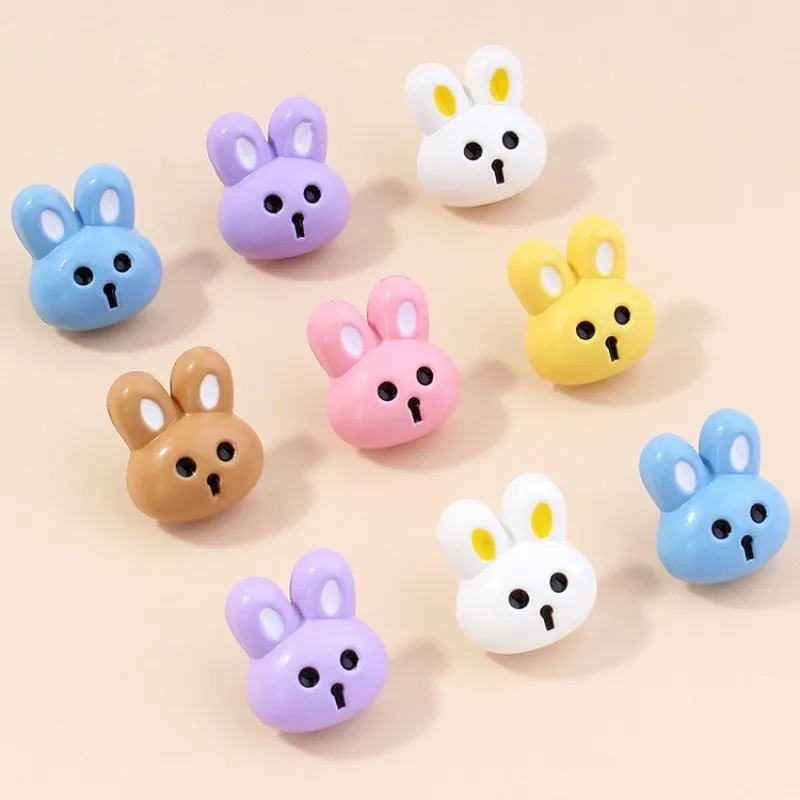 10pcs Cartoon Rabbit Children\'s Clothing Button Sweater Coat Top Decor Cute Animal Colored Plastic Sewing Button Accessories