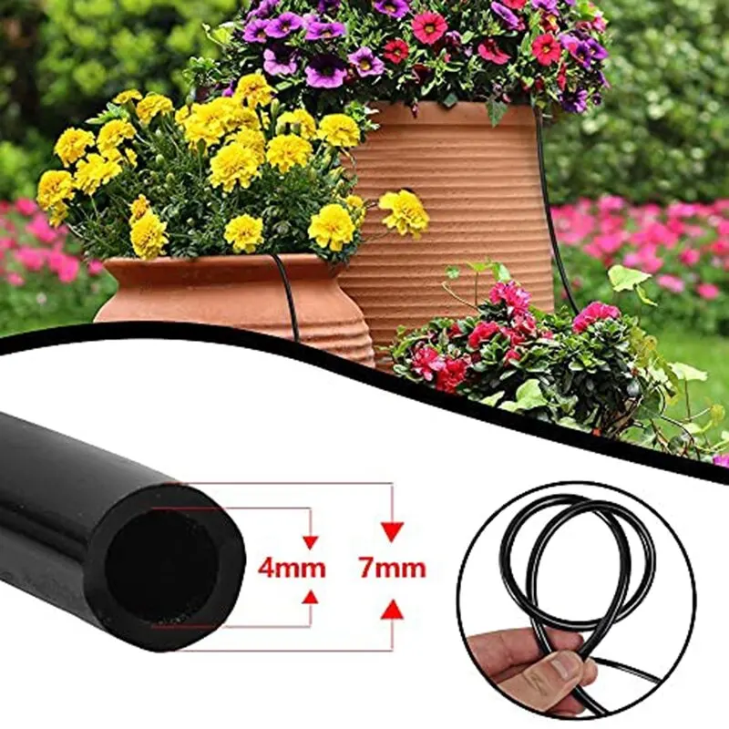 5m Black Drip Irrigation Hose Perfect for DIY Garden Irrigation System Or as Blank Distribution Tubing for Any Garden