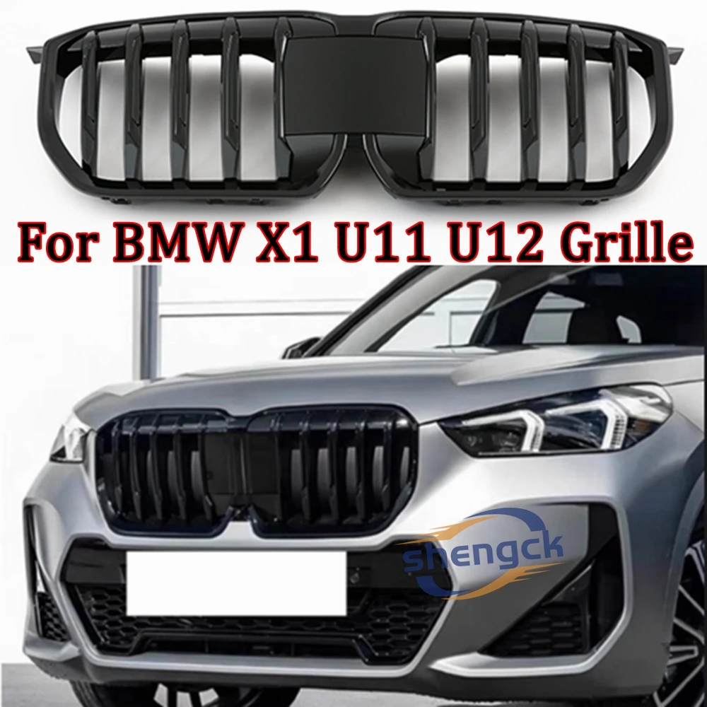 

For BMW X1 U11 U12 xDrive18d 28i 23d M Sport 2023 2024 Racing Grill Car Styling Gloss Black Car Front Bumper Grilles