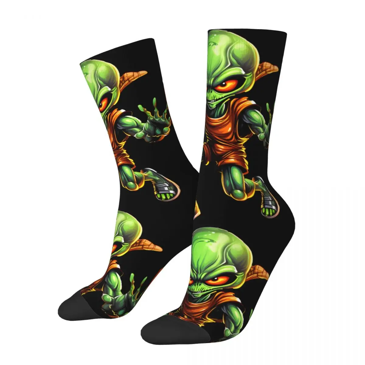 Play Men's Socks Vintage Harajuku A-Alien Basketball Street Style Novelty Pattern Crew Sock