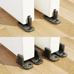 LWZH Barn Door Floor Guides Floor Mount Adjustable Set of 2 Sliding Barn Door Hardware Bottom Adjustable Double Clip Guides