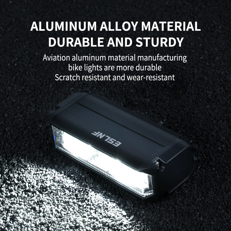 Lampu Depan Sepeda MTB ESLNF 1000 Lumen, Dapat Diisi Ulang via USB, Bahan Aluminium Alloy, Tahan Air, Sorotan Terang, Lampu LED Depan Sepeda