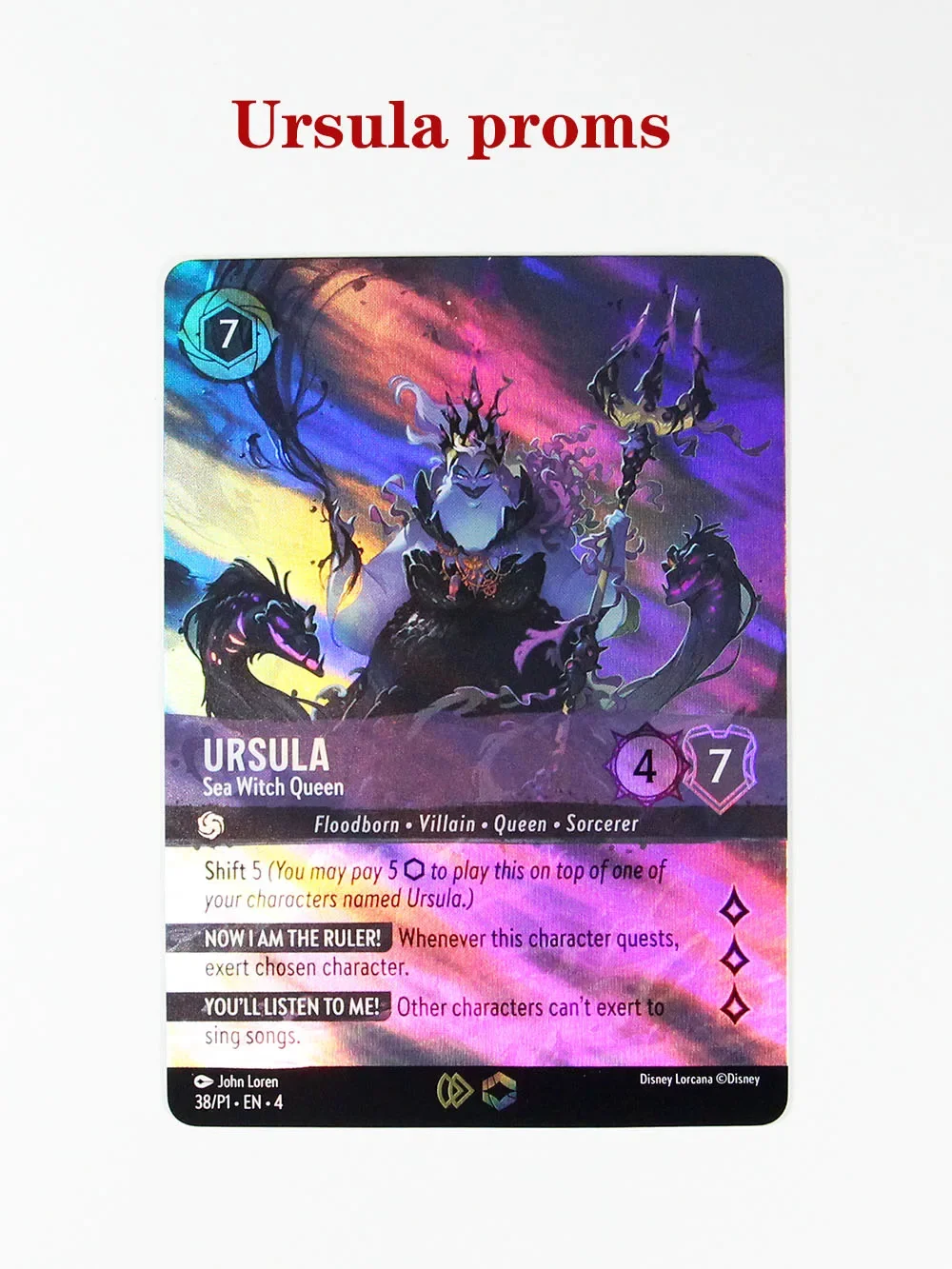 Lorcana Proxy 4 Foils ursula promos cards TCG Game Cards