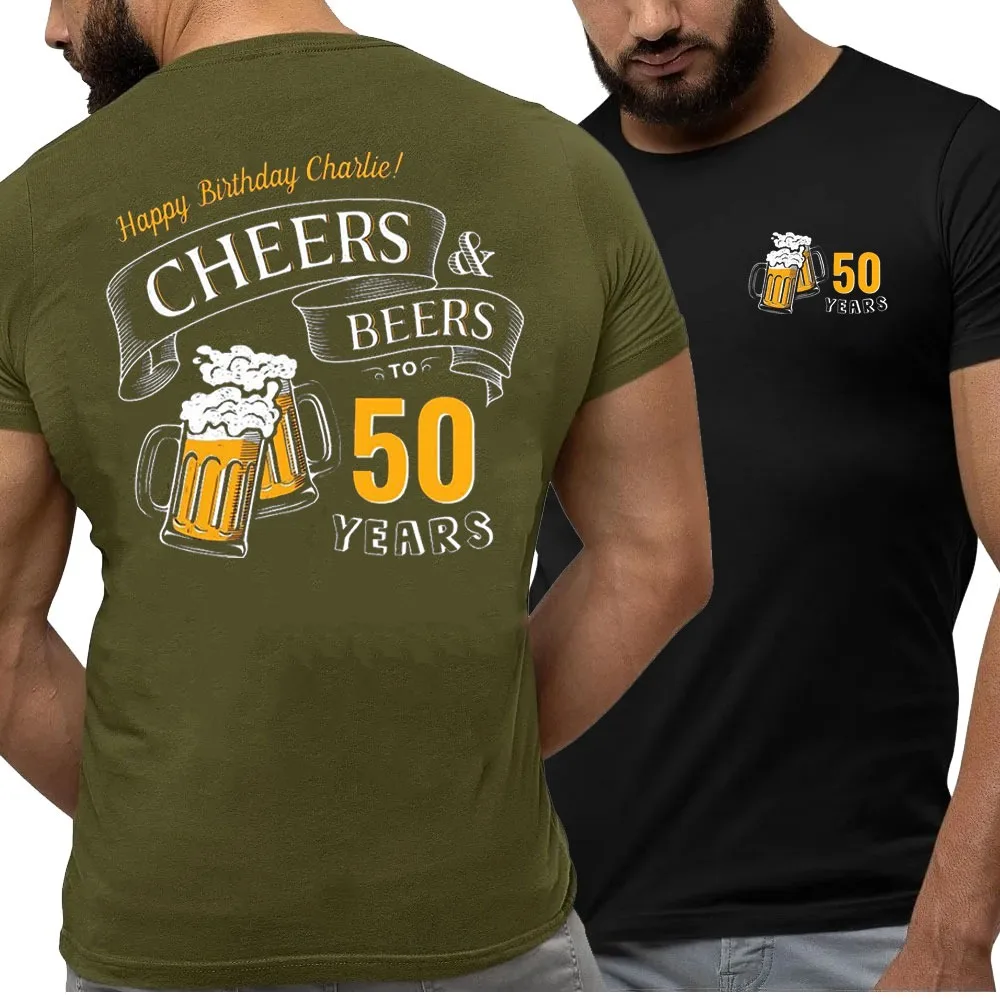 50th Birthday High Quality TShirt for Men Legends Were Born in 1974 Vintage 50 Years Old T-Shirt, Left Chest Full Back Print Top