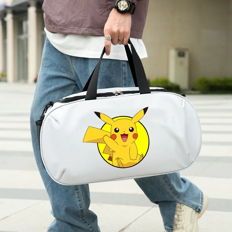 Pokemon Pikachu Travel Bag Training Fitness Sports Gym Yoga Bag Separate Wet Dry Luggage Bags Trendy Anime Travel Duffel Handbag