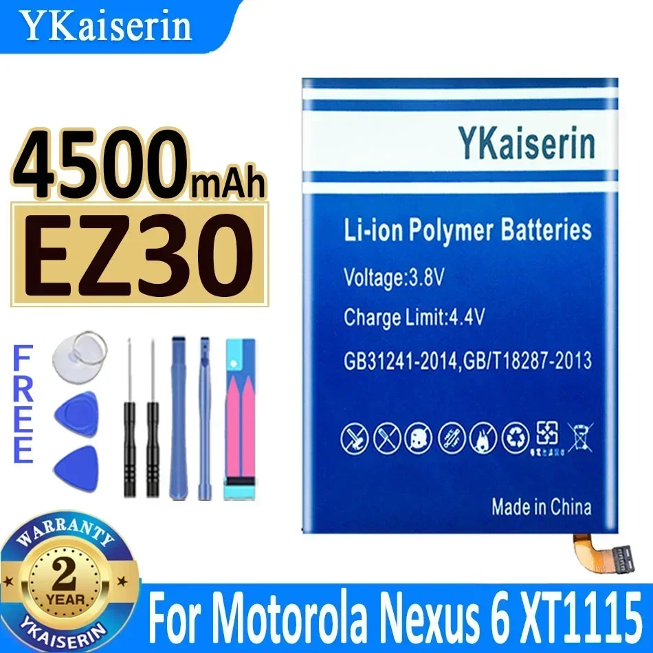 YKaiserin 4500mah Ez30 Battery For Motorola Nexus 6 For Nexus6 For Google Xt1115 Xt1110 XT1103 Cell Phone Batteria + Tools