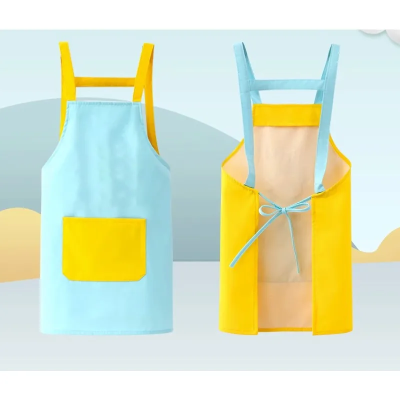 Children Apron Boys Girls Kitchen Aprons with Hat Sleeve Waterproof Painting Aprons Art Smock for Kids Cooking Drawing Clothes