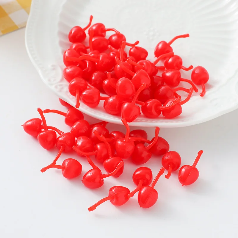 100 TEILE/LOS DIY Simulation Kirsche Miniatur Obst Dekorative Für Puppenhaus Zubehör Küche Spielen Spielzeug Hause Dekoration Geschenke – Detail 6
