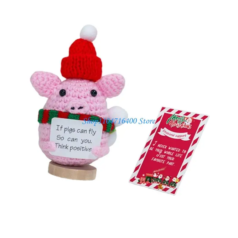 

y1gd Festive Hand Crocheted Small Christmas Tree For Car Decoration Includes Gift Card