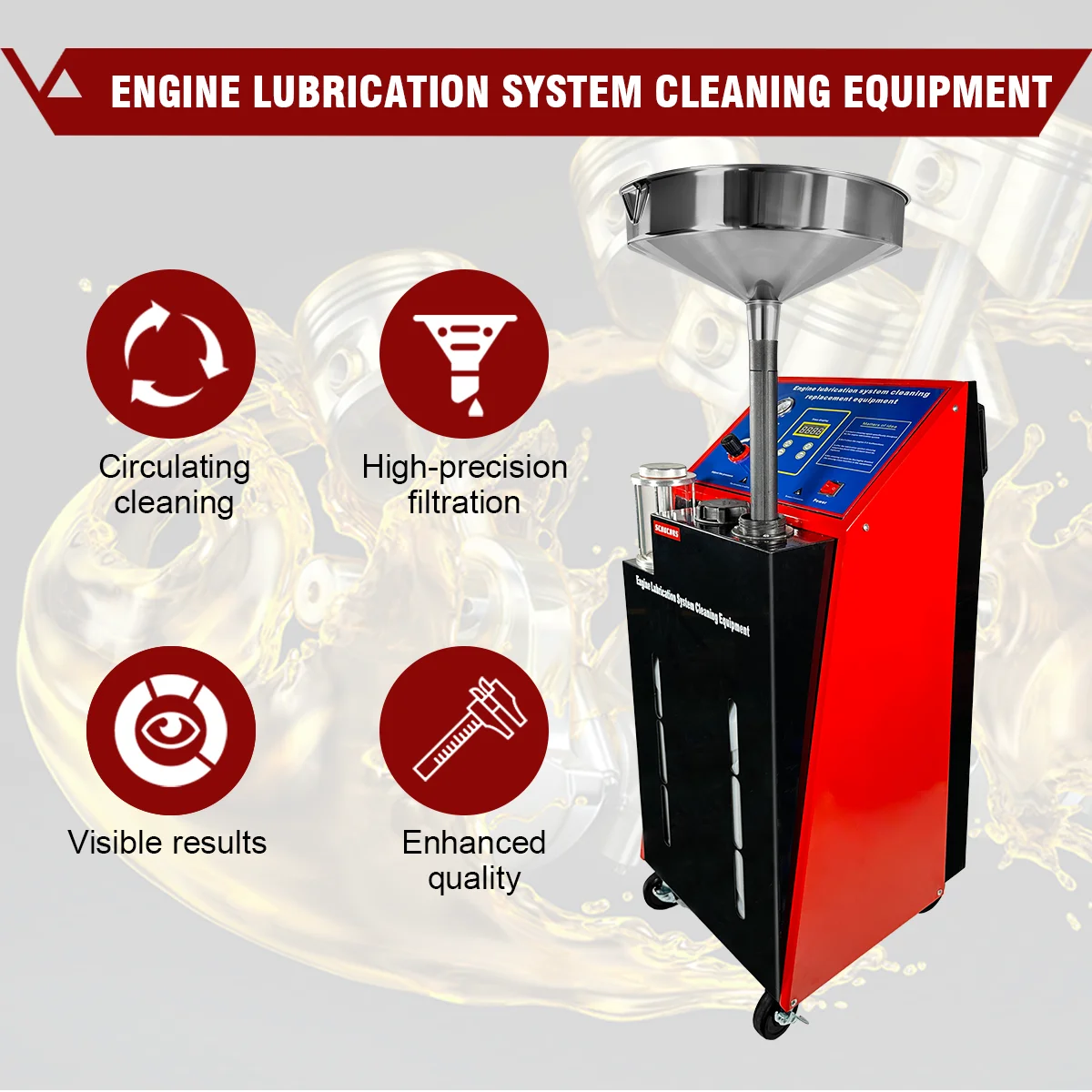 

Schucars S-108 Metal Oil Sludge Cleaning Machine Engine Lubrication System Oil Flushing Equipment