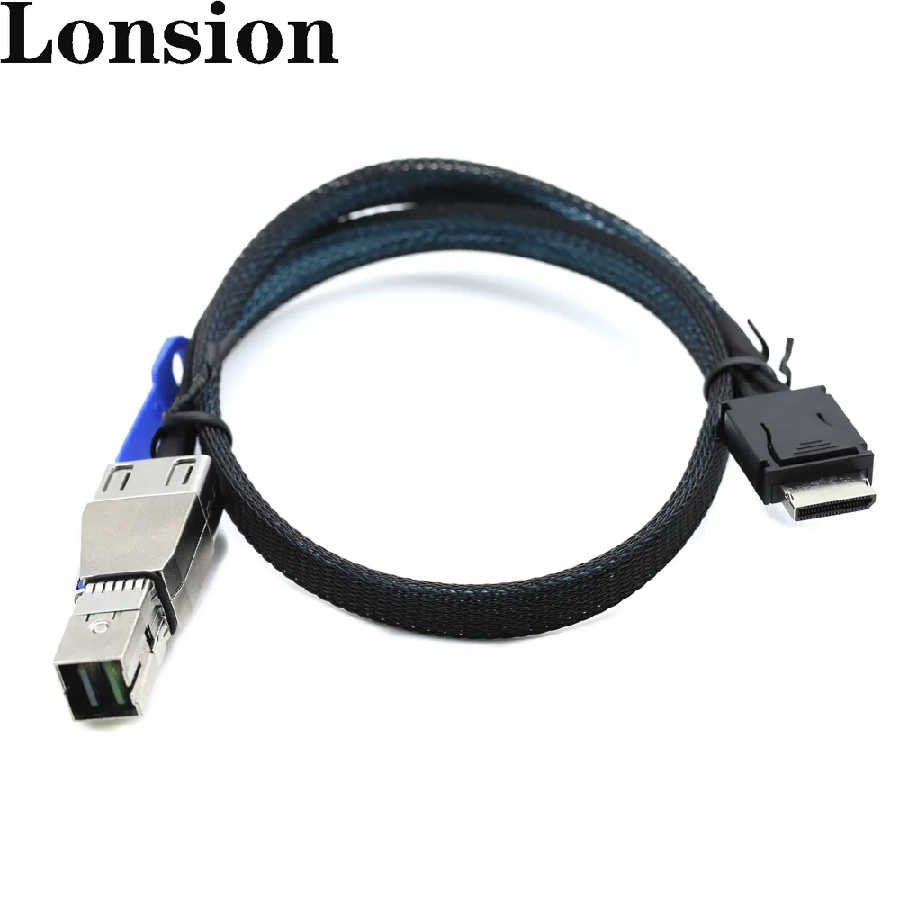 Server Cable: OCuLink 4i SFF-8611 to SAS SFF-HD 8644 4I, High-Speed Connection for Fast Data Transfer