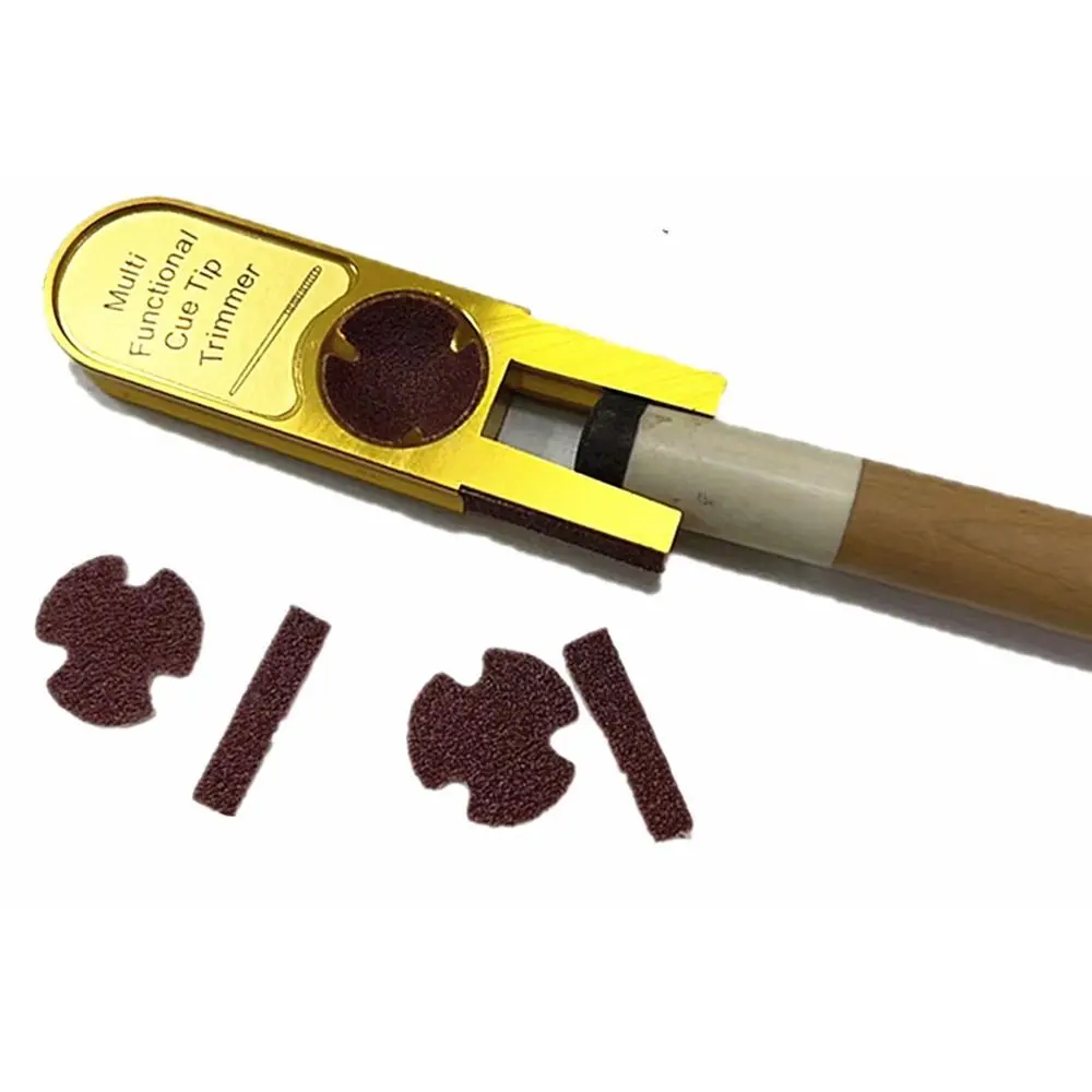 New Repair Tool Pool Cue Tip Trimmer Dime Shaper Alloy Billiards Cue Burnisher Muti-functional U-shape Cue Tapper Billiard Cue