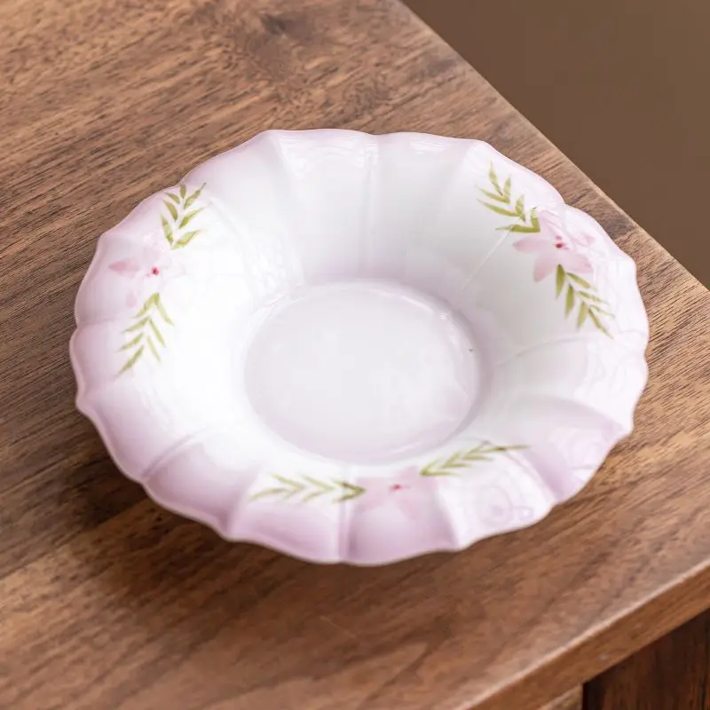 

Керамическая фиолетовая подставка с градиентом, нарисованная вручную, изоляционная подставка для чашки в форме лепестка