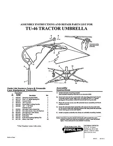 White Lawn Mower Complete W/Mounting Bracket 41.5