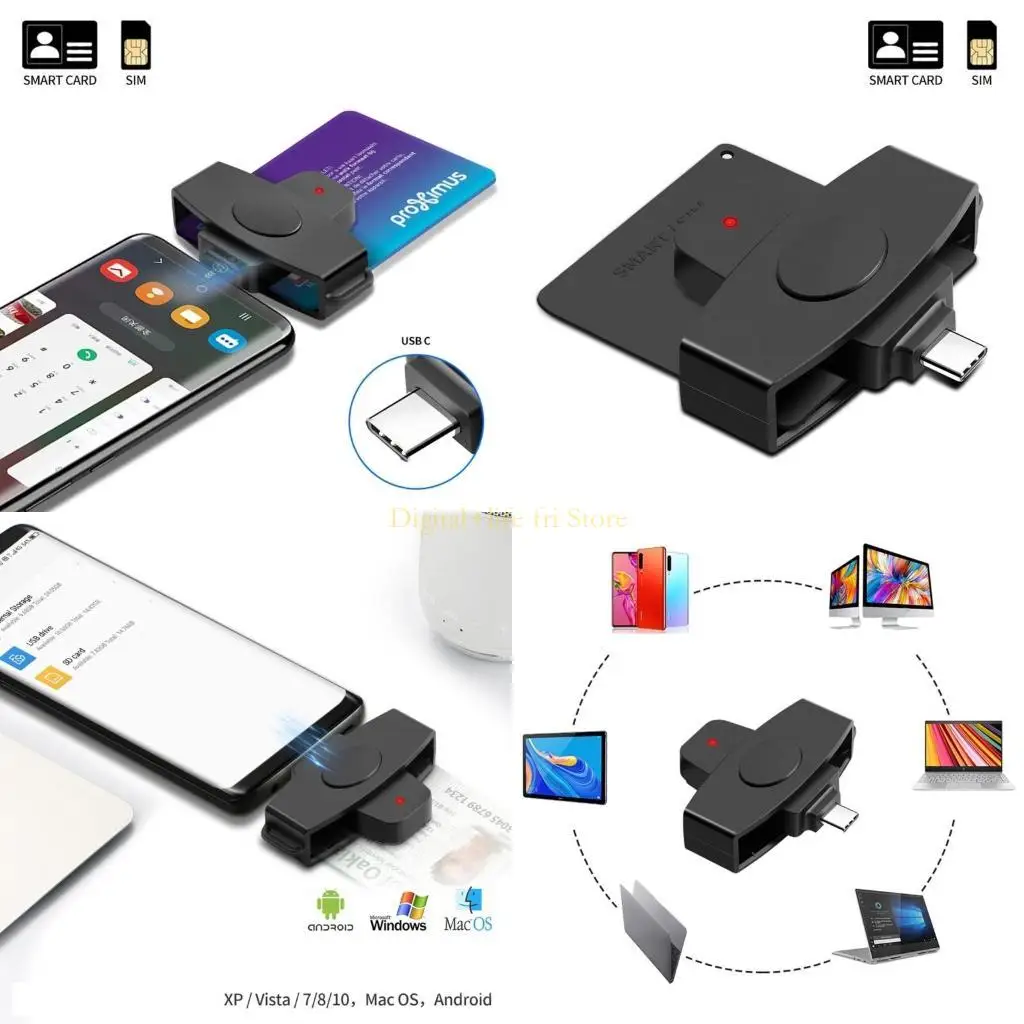 

E06D USB Typec Card Reader Identity Card Electronic DNIE CLONER CLONER