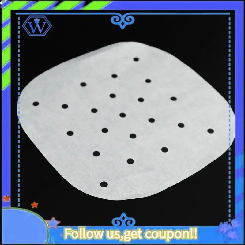

A55P-600 Sheets Of 8 Inches Air Fryer Liner Perforated Baking Parchment Oven Steamer Non-Stick Steaming Paper