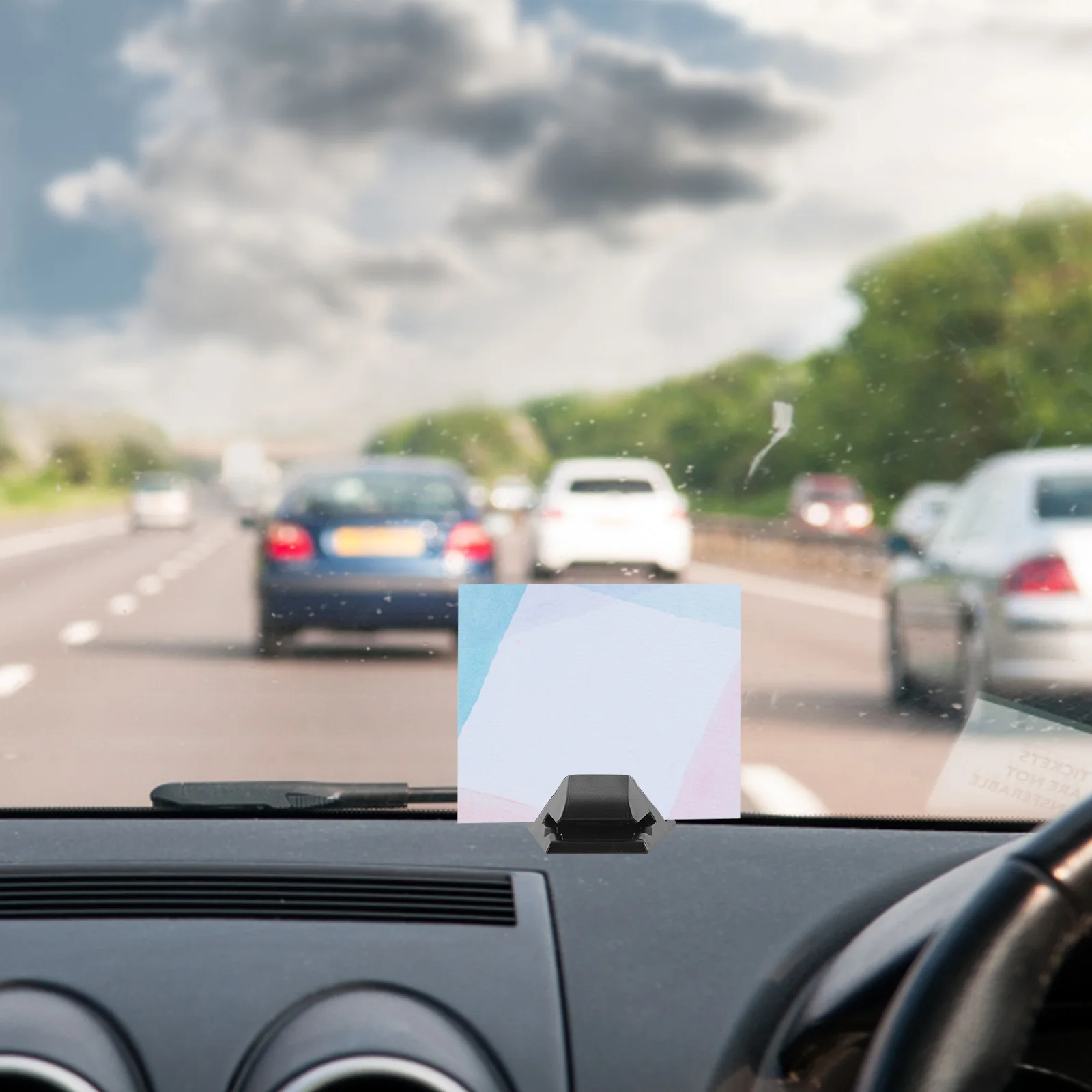 2 قطعة حامل تذكرة مواقف السيارات كليب لزجة الزجاج الأمامي وقوف السيارات تصريح المشبك لاصق لوحة سيارة الداخلية الأسود