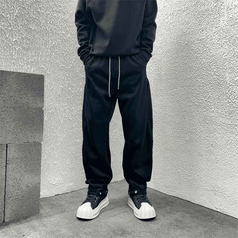 

Японские тяжелые черные спортивные штаны для мужчин, осень-зима, прямые спортивные свободные повседневные брюки в американском стиле ретро