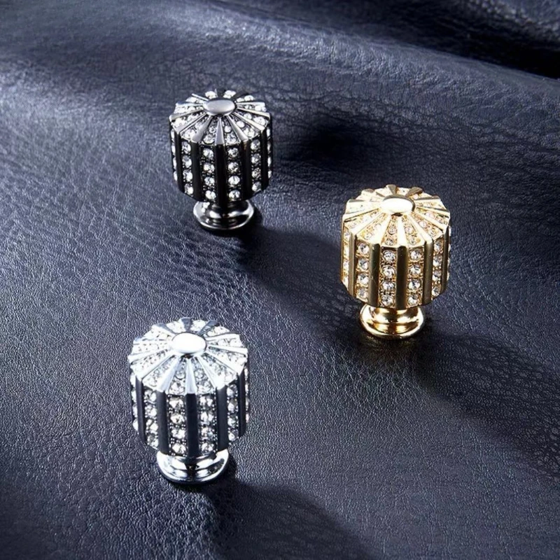 

Single Hole Decor FurnitureCrystal Kitchen Cabinet Drawer Dressers Handle Light Wardrobe Door Knobs Diamond Pulls Knobs