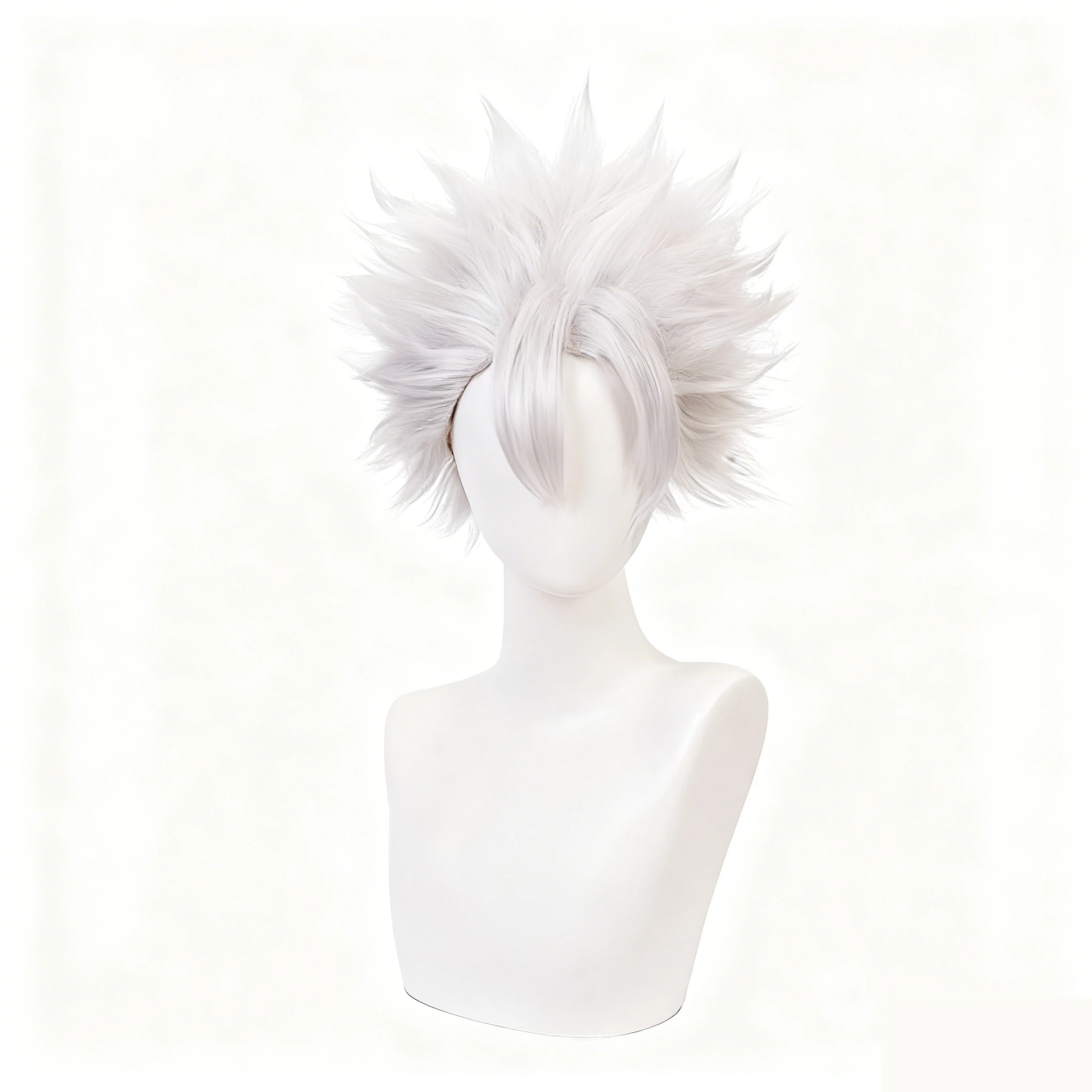 Shinazugawa Sanemi Cosplay Wig Sliver Short Hair For Man Woman Japanese Anime Dress Up Wig Party Performance Costume Accessories
