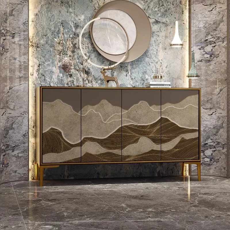 

Light luxury modern solid wood dining side cabinets, household wall-facing hallway cabinets, hotel storage lockers