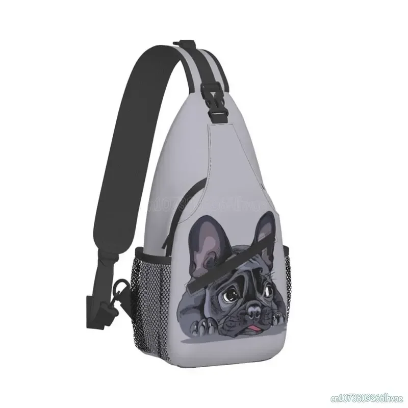 Cute French Bulldog Art Chest Bag for Men Women Unisex Casual Crossbody Bags Waterproof Daypack for Travel Beach Camping Hiking