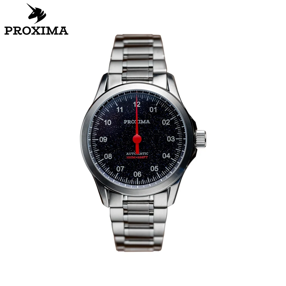 

Proxima PX1745 Мужские часы, роскошные 9015, автоматические часы с одной рукой, нержавеющая сталь, сапфировое стекло