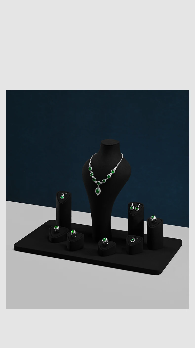 Oirlv Schmuck-Display-Set, schwarzes Samt-Modell in Form eines menschlichen Körpers mit Ständer, geeignet für die Aufbewahrung von Halsketten, Ringen und Ohrringen. – Detail 1