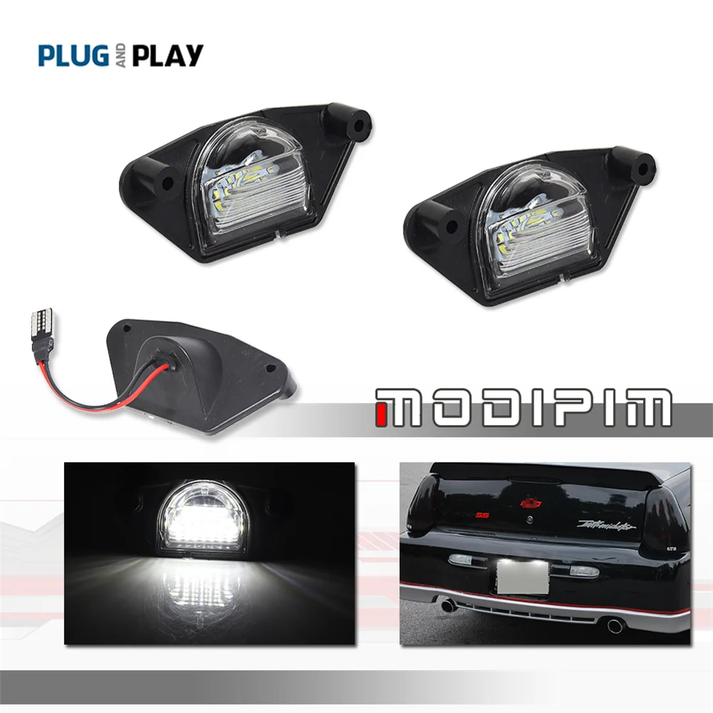 Luces de matrícula LED blancas para Pontiac Firebird Fiero, Chevrolet Impala, Monte Carlo, Buick Skyhawk Sedan, GMC K1500